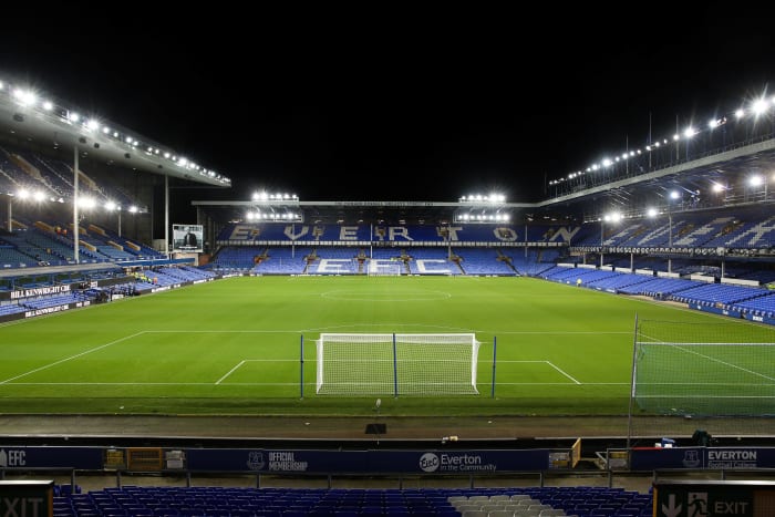 A photo taken inside Everton's Goodison Park stadium in November 2023